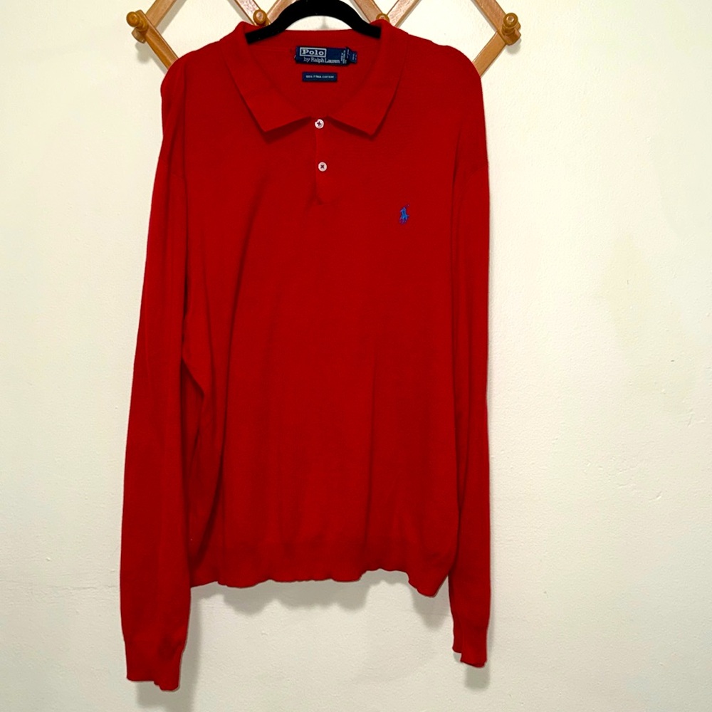 Polo Ralph Lauren Big & Tall Men XXL 100% Pima Cotton red sweater